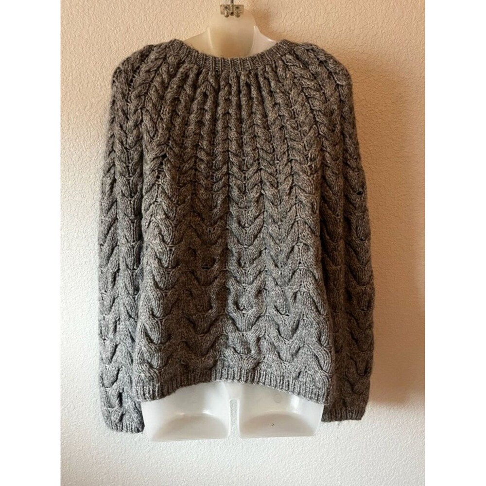 Samsøe Samsøe Nia Gray Cable Knit Wool Sweater S